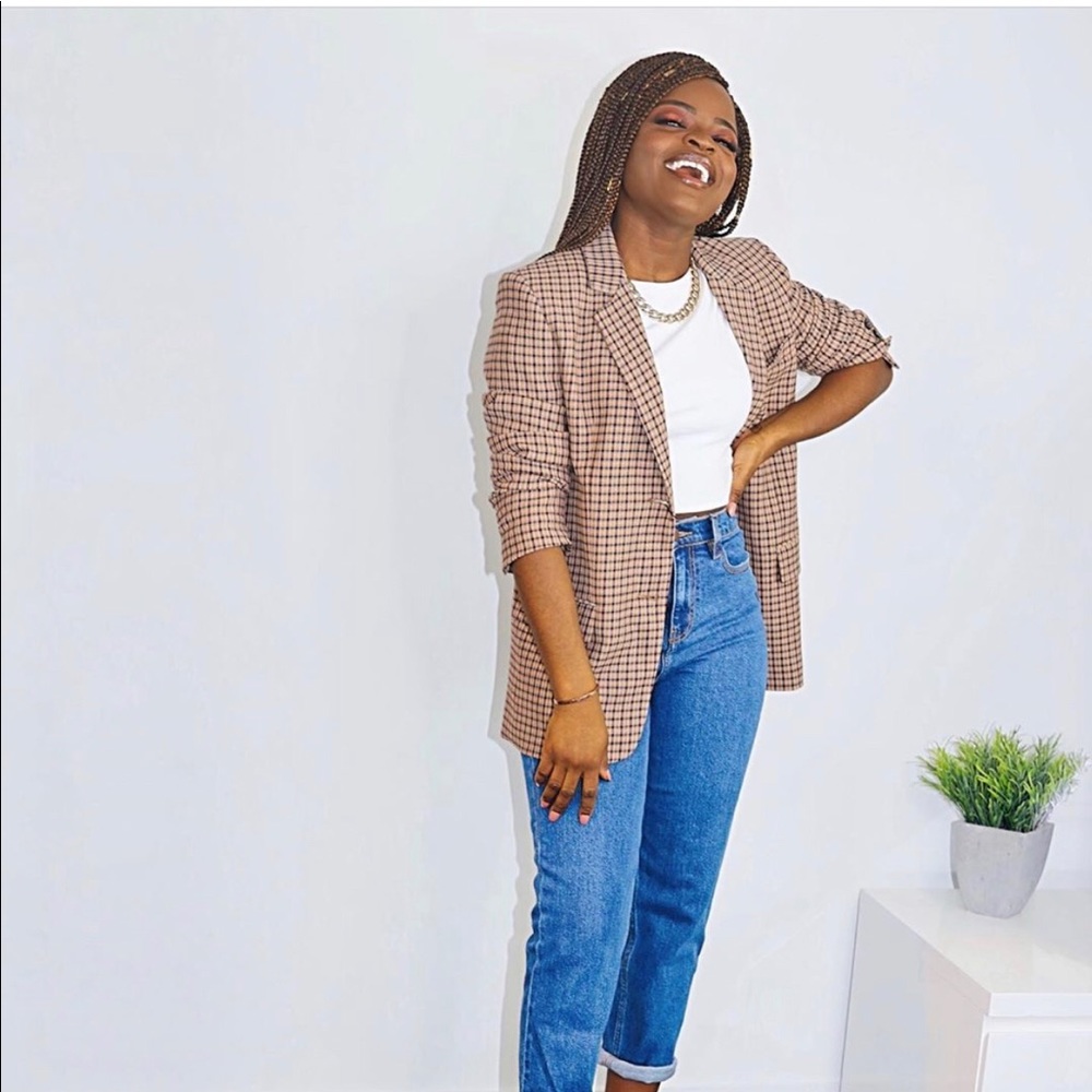 Zara Oversized Plaid Blazer - Picture 4 of 11
